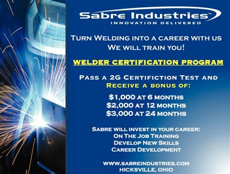 Manufacturing Welding Certificate Program 